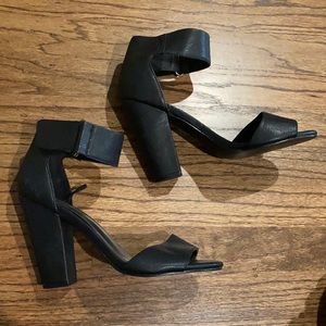 H&M block think ankle strap heels